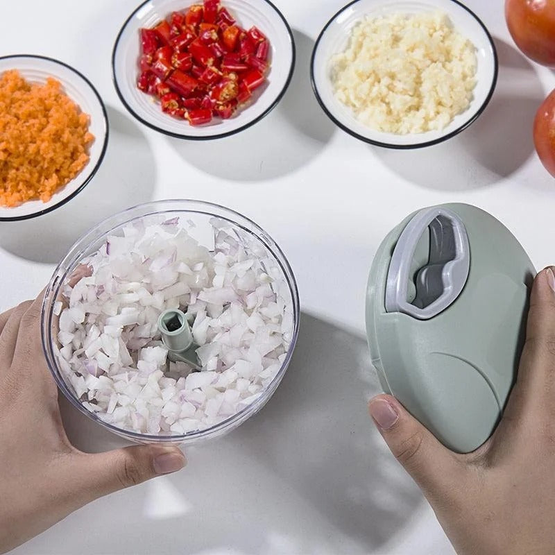 5 Blade Manual Food Chopper – Vegetable & Fruit Cutter