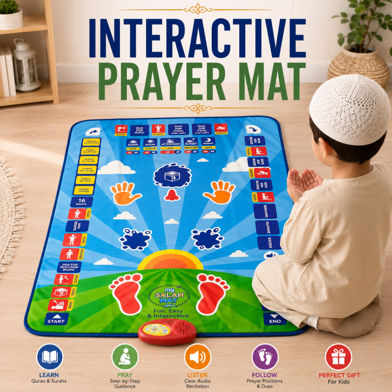 Kids Educational Prayer Mat Namaz Learning Janamaz for Children