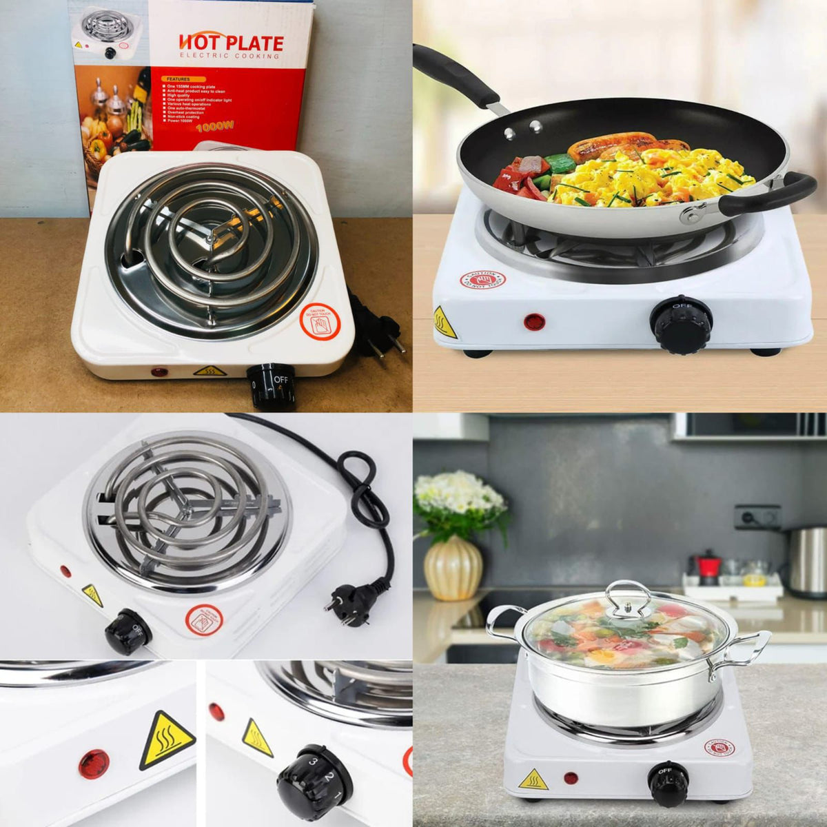 1000W Electric Stove Portable Hot Plate – Fast Heating Single Burner for Kitchen & Travel