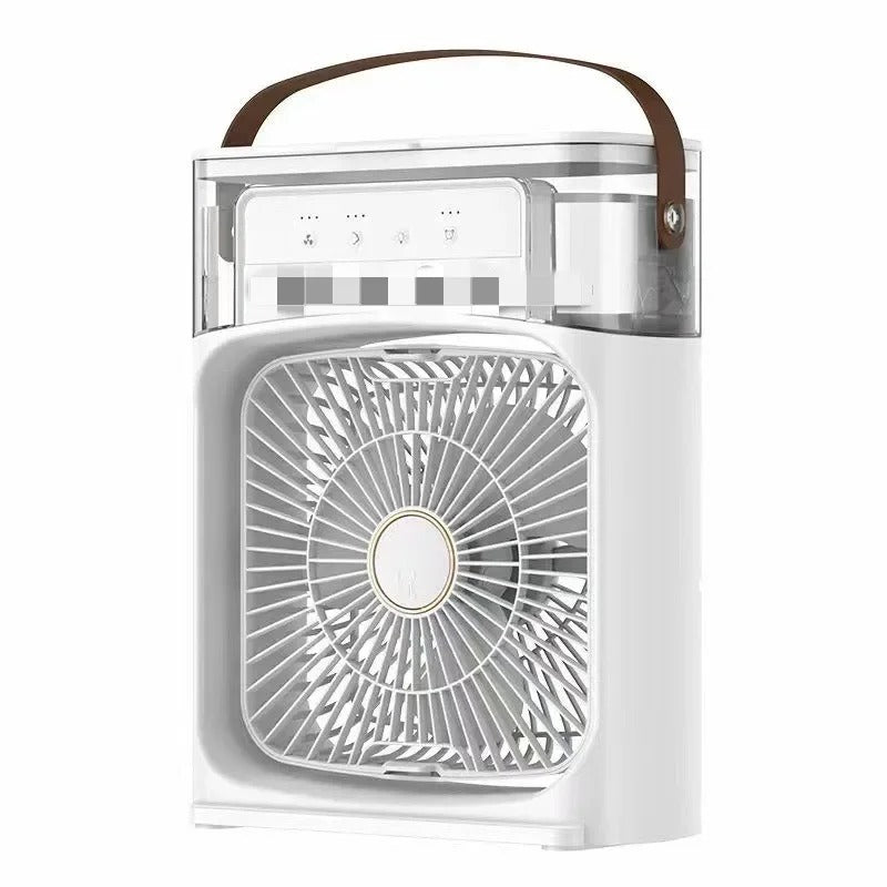 Portable Ice Mist Cooling Fan – USB Mini Air Cooler with 3 Speed & Spray Modes