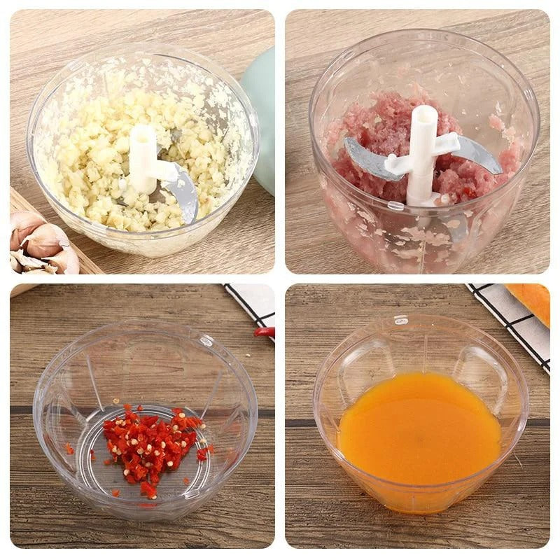 5 Blade Manual Food Chopper – Vegetable & Fruit Cutter