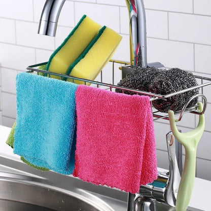 Soap Dish Holder Stainless Steel Faucet Drain Rack | Kitchen Sink Shelving & Utensils Storage Organizer