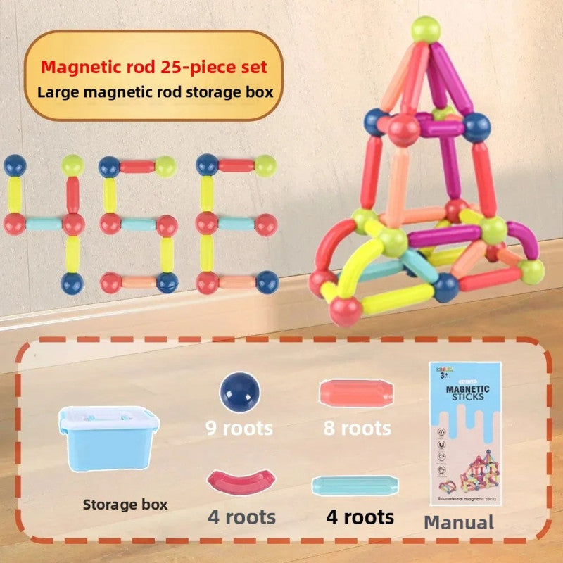 Magnetic Toys 25-Pcs Set – Creative Building Blocks for Kids Learning & Sensory Play
