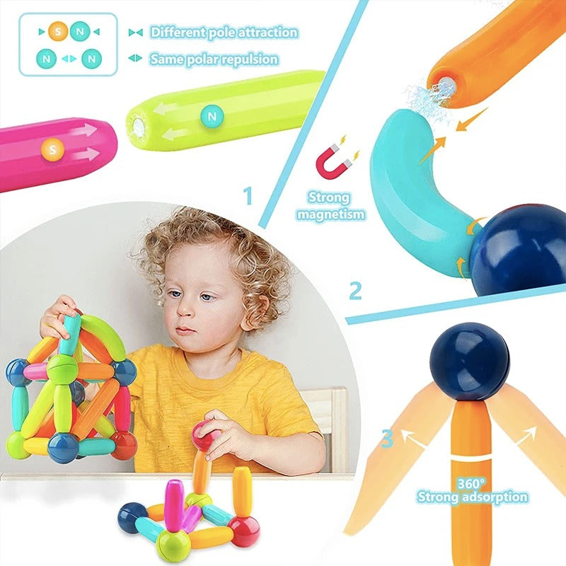Magnetic Toys 25-Pcs Set – Creative Building Blocks for Kids Learning & Sensory Play