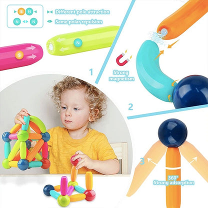 Magnetic Toys 25-Pcs Set – Creative Building Blocks for Kids Learning & Sensory Play