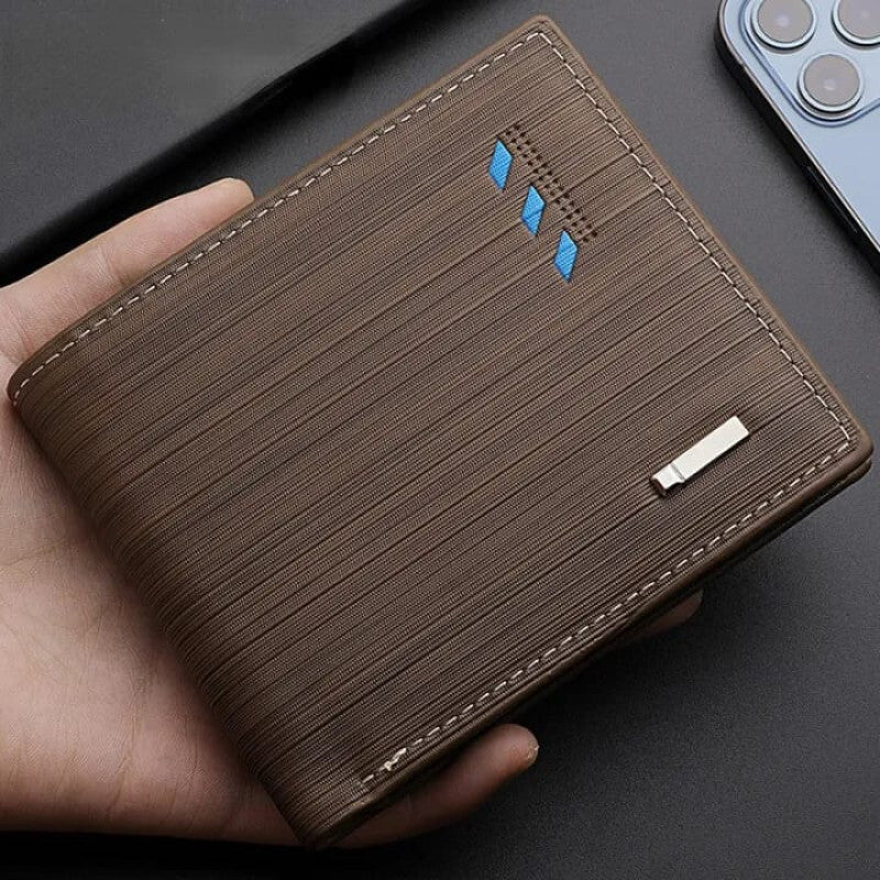 Men's Striped Short Wallet