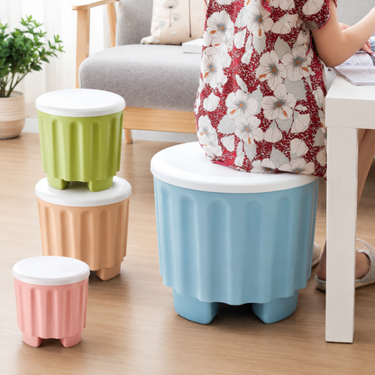 Large Capacity Stackable Plastic Storage Stool Box Footstool