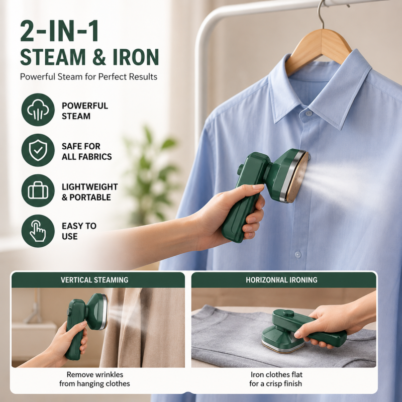 2-in-1 Mini Portable Steam Iron