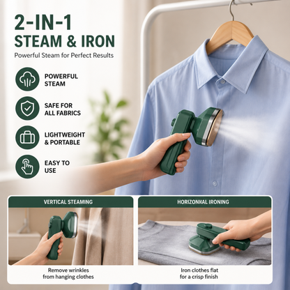 2-in-1 Mini Portable Steam Iron