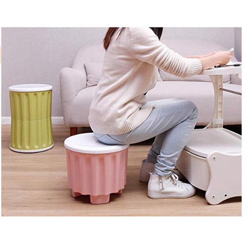 Large Capacity Stackable Plastic Storage Stool Box Footstool