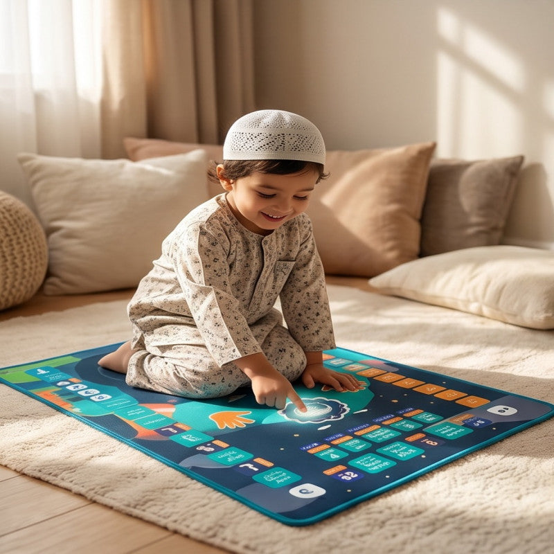 Kids Educational Prayer Mat Namaz Learning Janamaz for Children