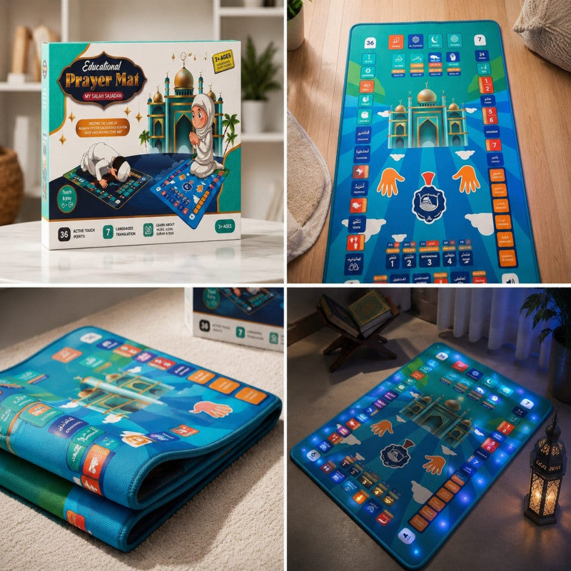 Kids Educational Prayer Mat Namaz Learning Janamaz for Children