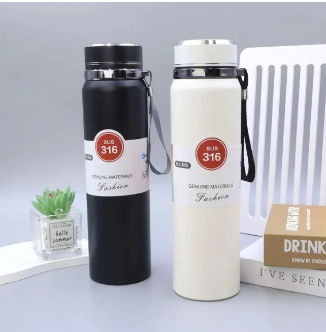 1000ml Stainless Steel Vacuum Insulated Water Bottle - Hot & Cold, Leak-Proof