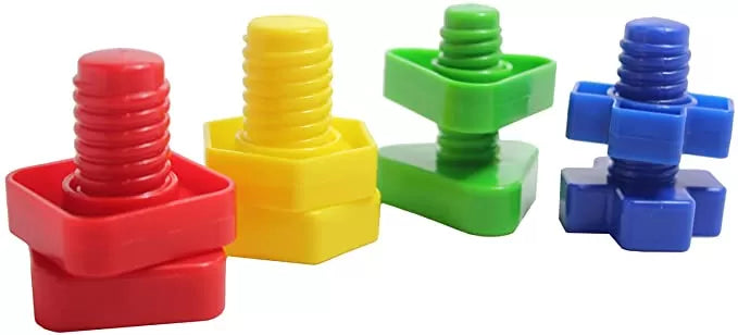 Jumbo Plastic Nuts & Bolts – 24 Pieces