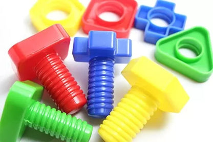 Jumbo Plastic Nuts & Bolts – 24 Pieces
