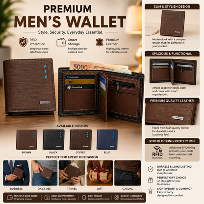 Men's Striped Short Wallet