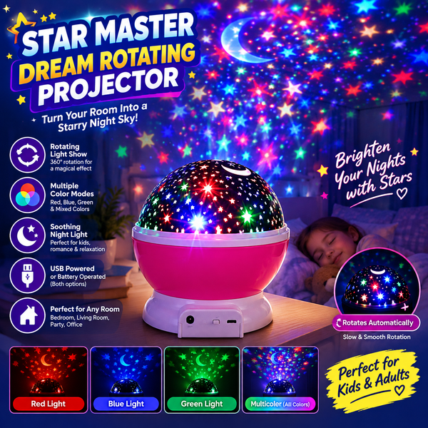 Star Master Dream Rotating Projector | Galaxy Star Night Light for Room Decor