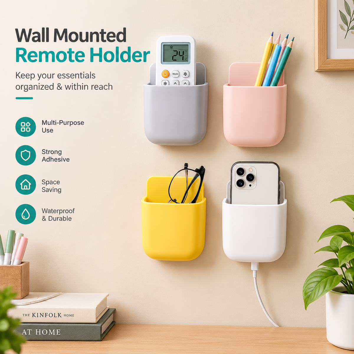 Wall Mounted Mobile Holder | Remote Control Organizer
