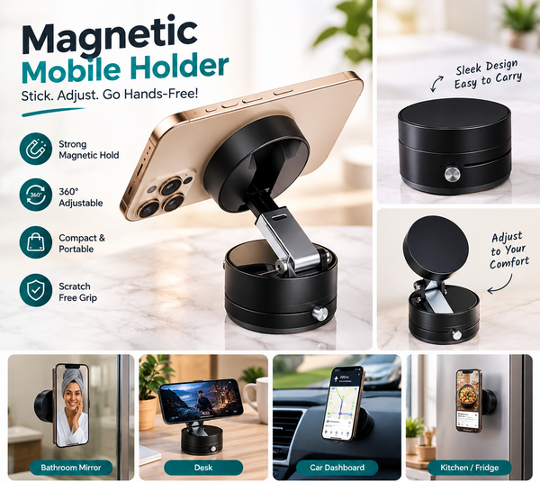 Vacuum Suction Magnetic Phone Holder - Universal Car & Home Mount