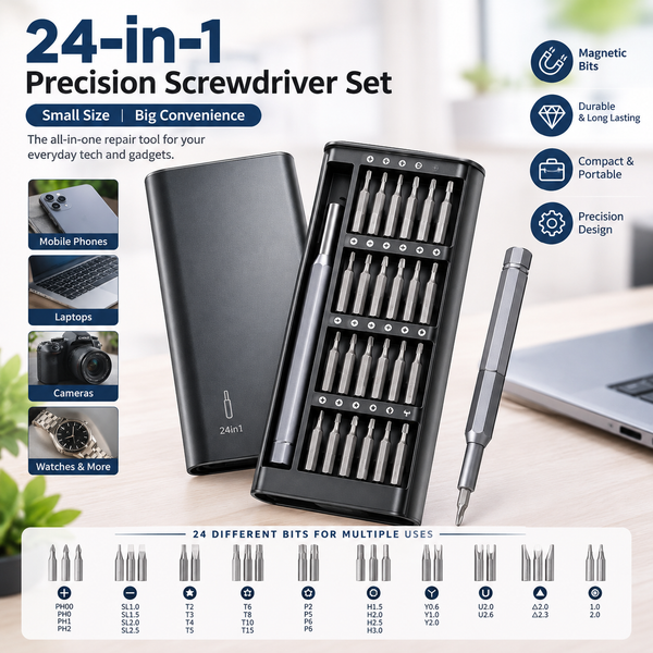 24-in-1 Precision Screwdriver Set - Magnetic Repair Tool Kit