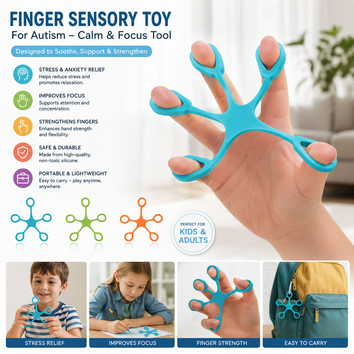 Finger Sensory Toy for Autism – Calm & Focus Tool