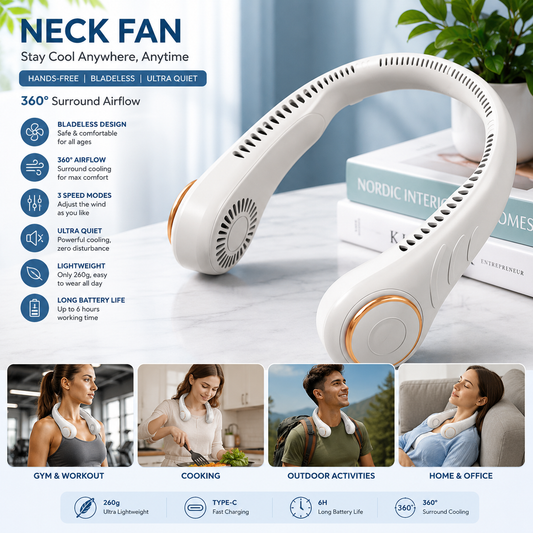 Portable Neck Fan – Hands Free Cooling Fan