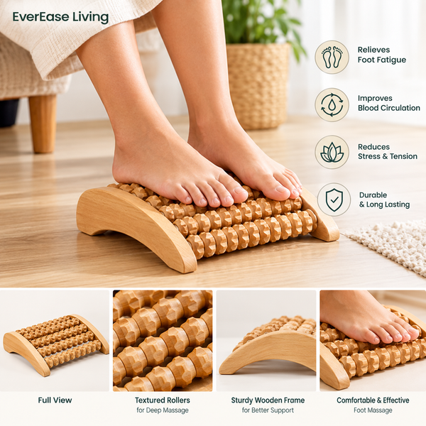 Wooden Foot Massage Roller – Reflexology Foot Care Tool