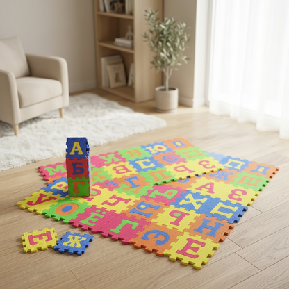 Baby Foam Puzzle Mat – Soft Interlocking Floor Play Mat for Kids