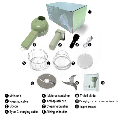 4-in-1 Rechargeable Multifunctional Electric Chopper