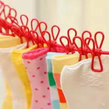12 Clips Elastic Drying Clothes Rope